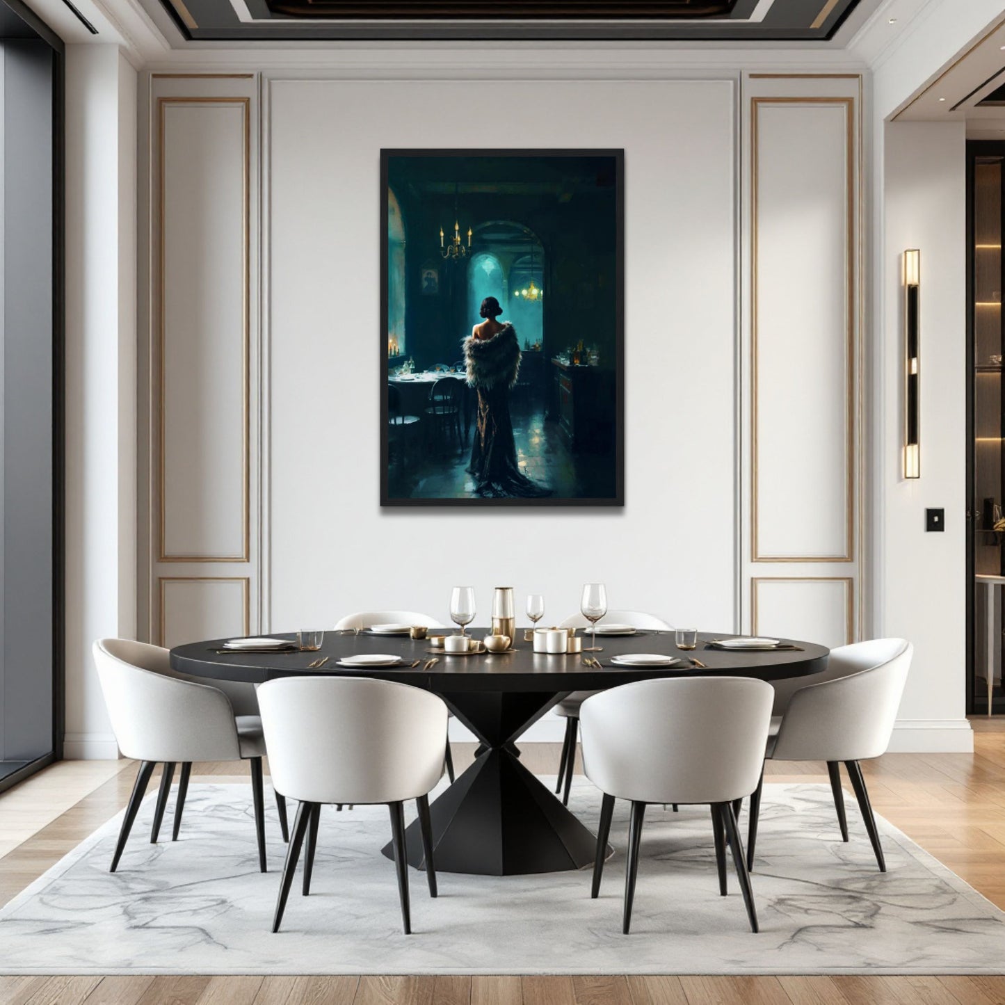 Moody Speakeasy Flapper Bar Art Print