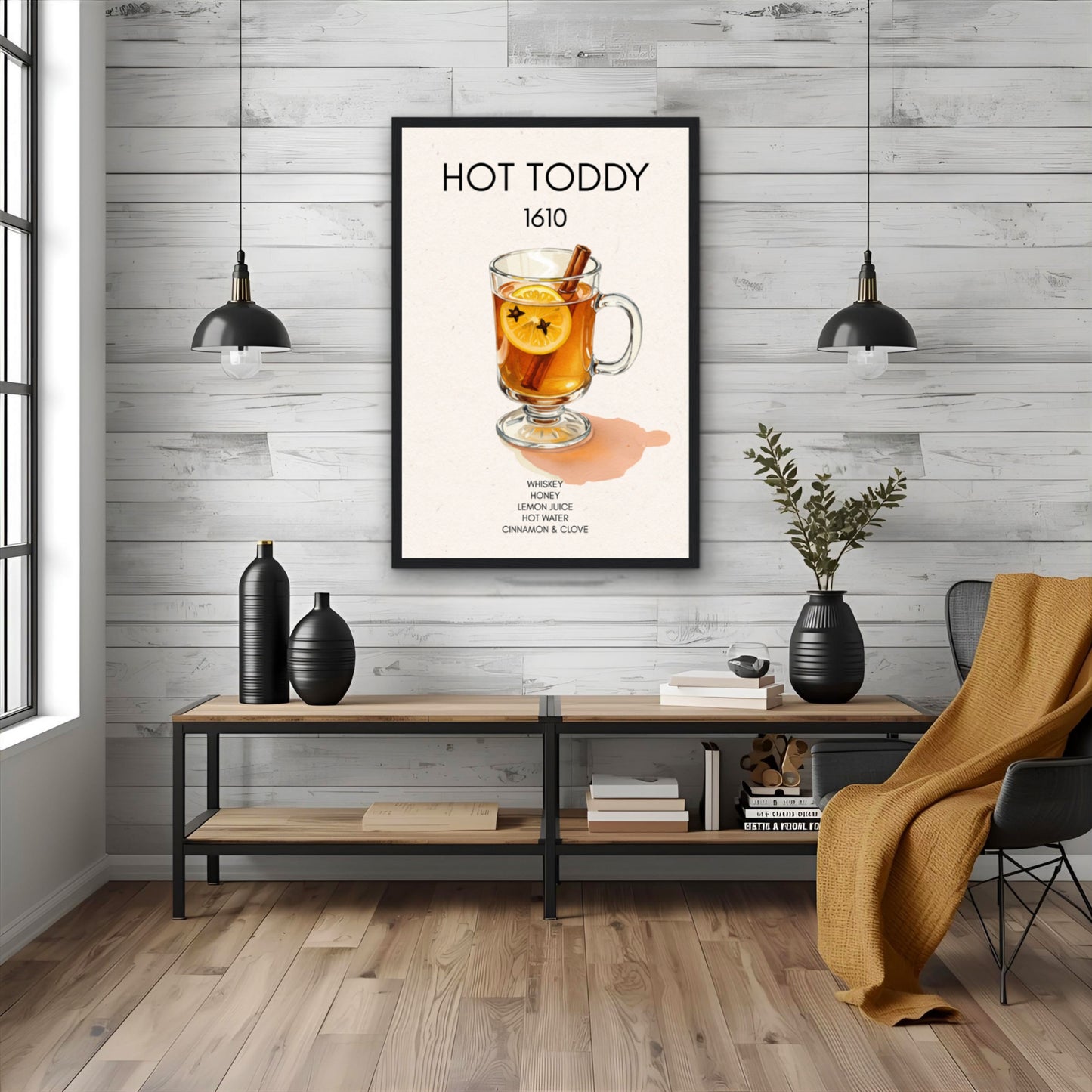 Hot Toddy Cocktail Bar Art Print No Frame 40x60 cm 16x24″ Sleek Acrylic Print