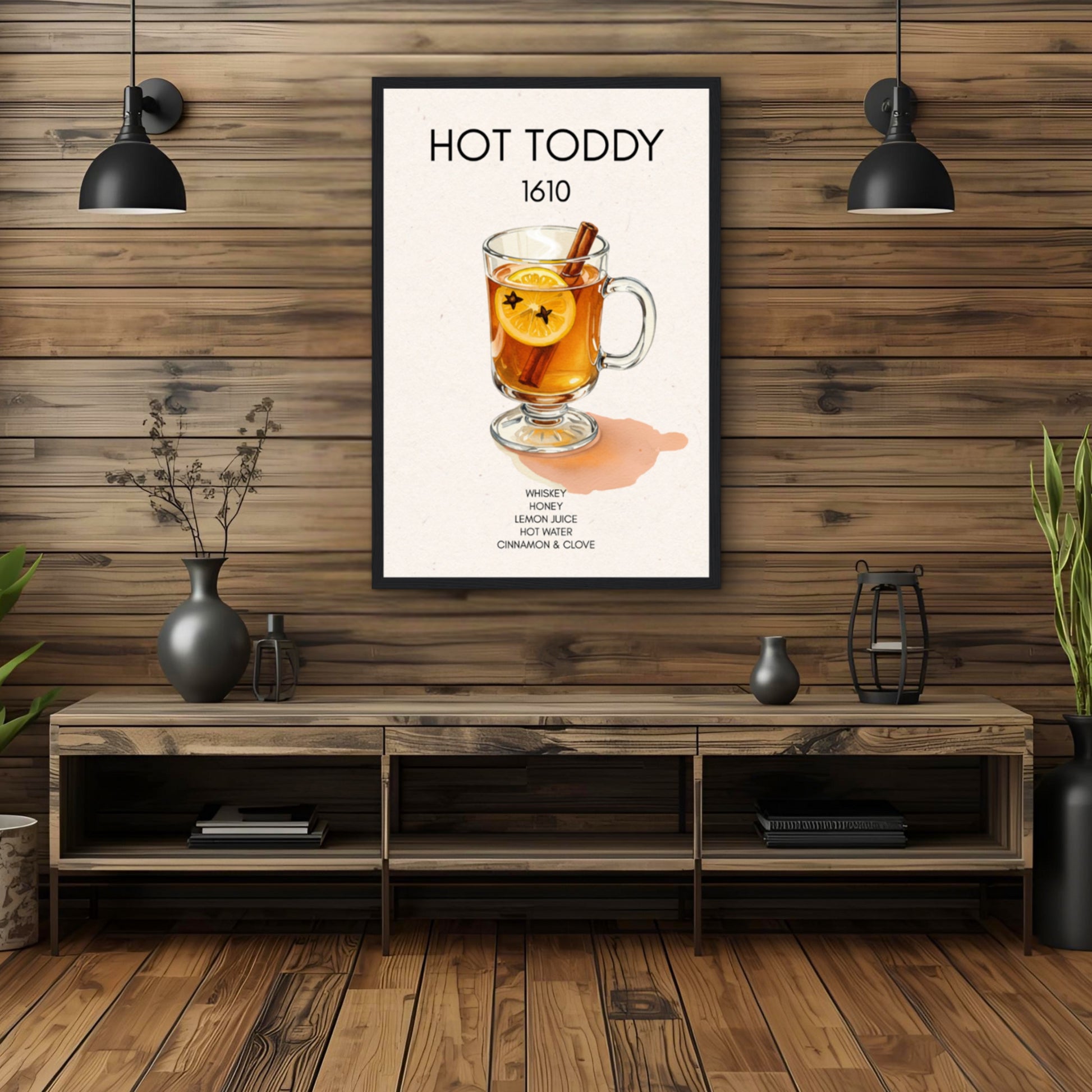 Hot Toddy Cocktail Bar Art Print No Frame 40x60 cm 16x24″ Sleek Acrylic Print