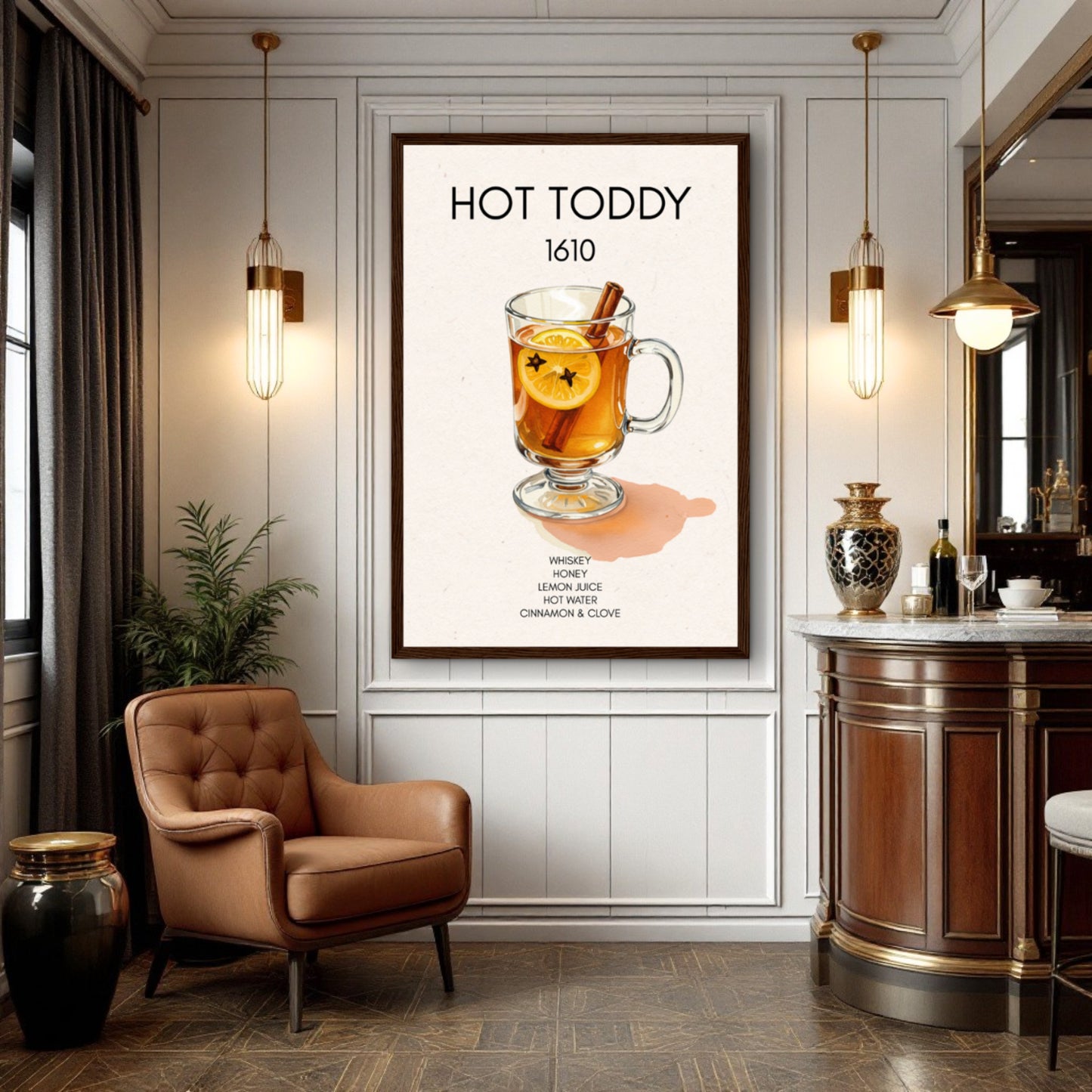 Hot Toddy Cocktail Bar Art Print No Frame 40x60 cm 16x24″ Sleek Acrylic Print