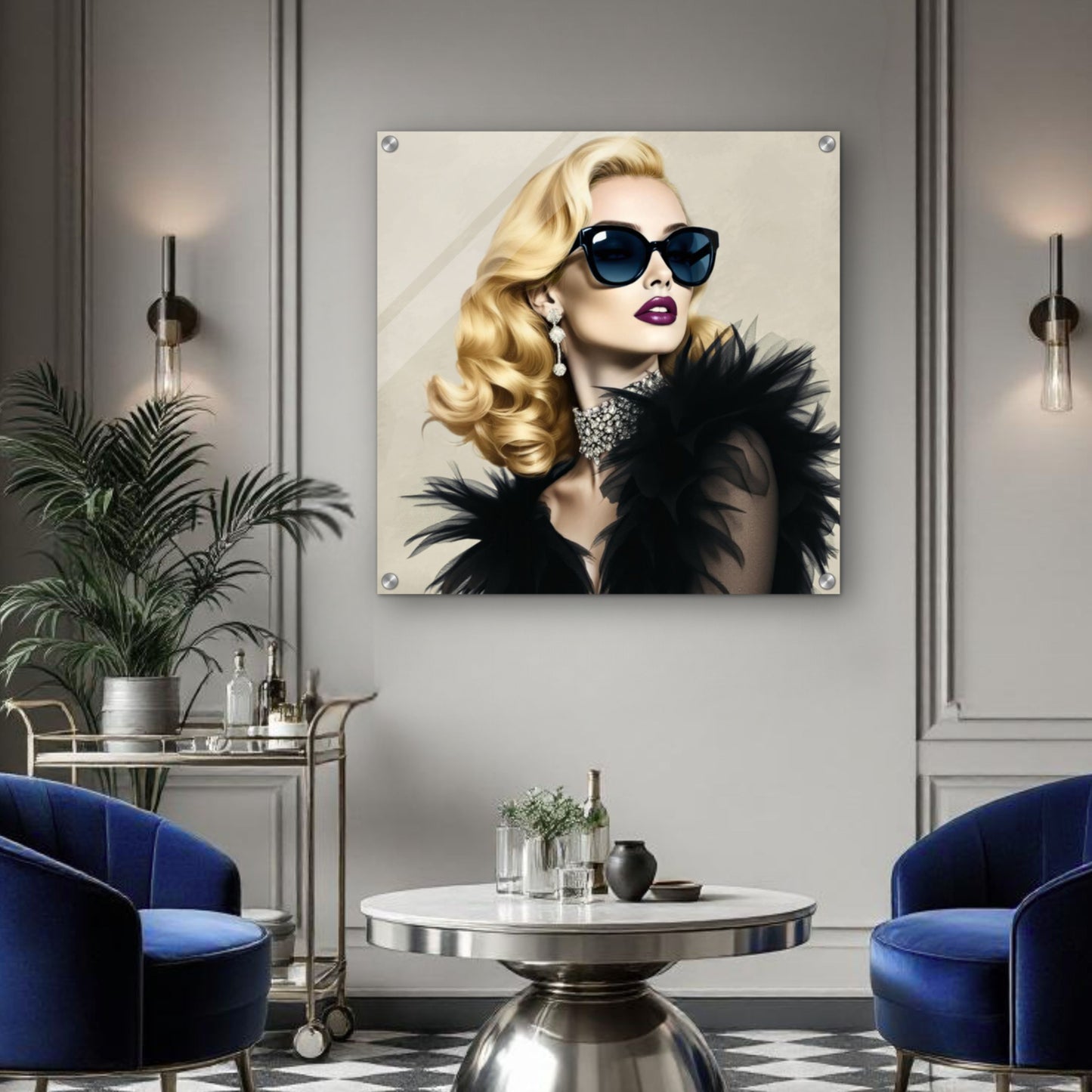 Blonde Bombshell Fashion Model Art Print