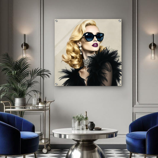Blonde Bombshell Fashion Model Art Print