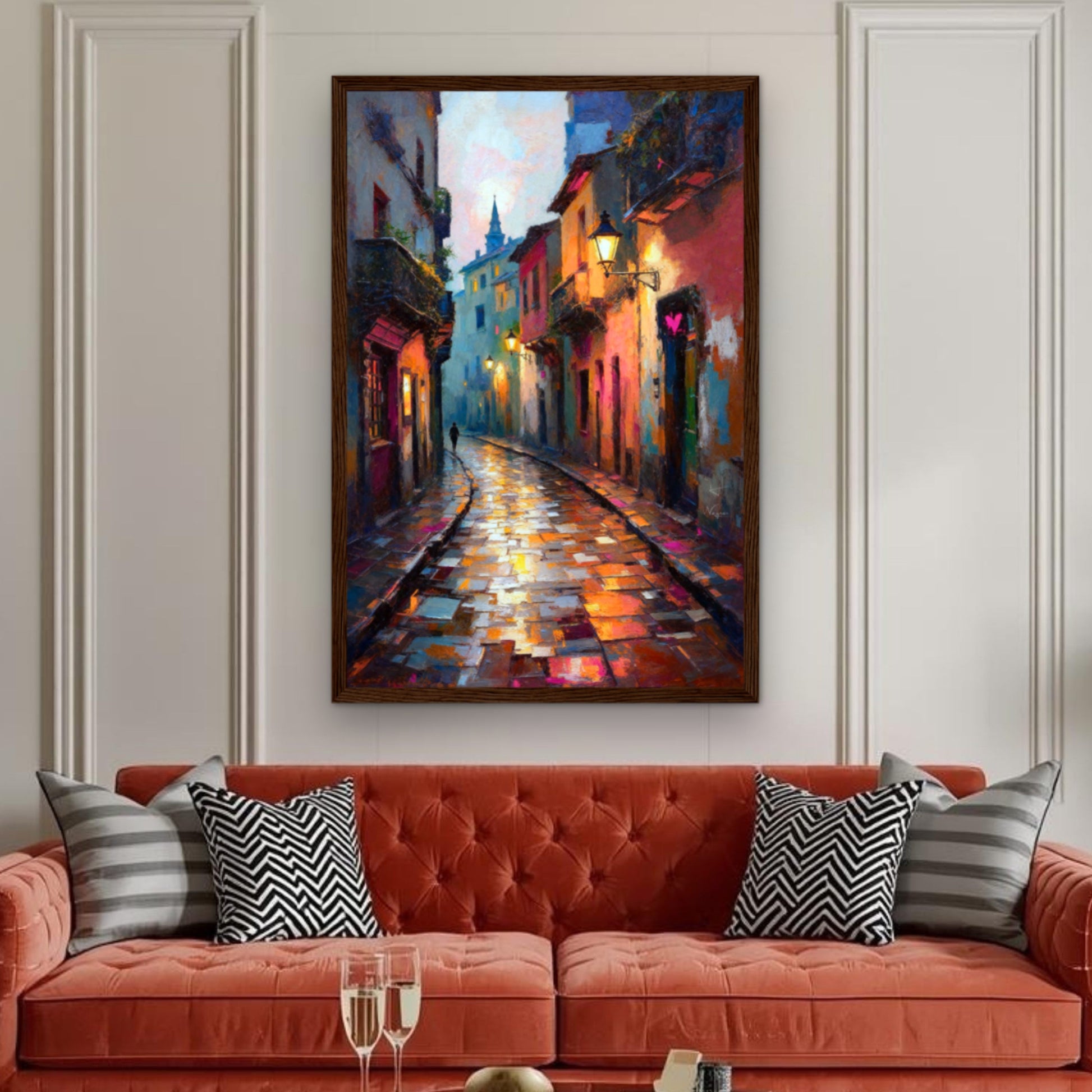 Old Europe Romantic Street Art Print