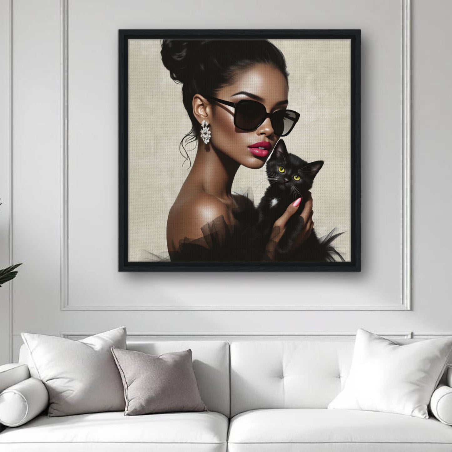 Retro Glam Fashion Model Kitten Art Print