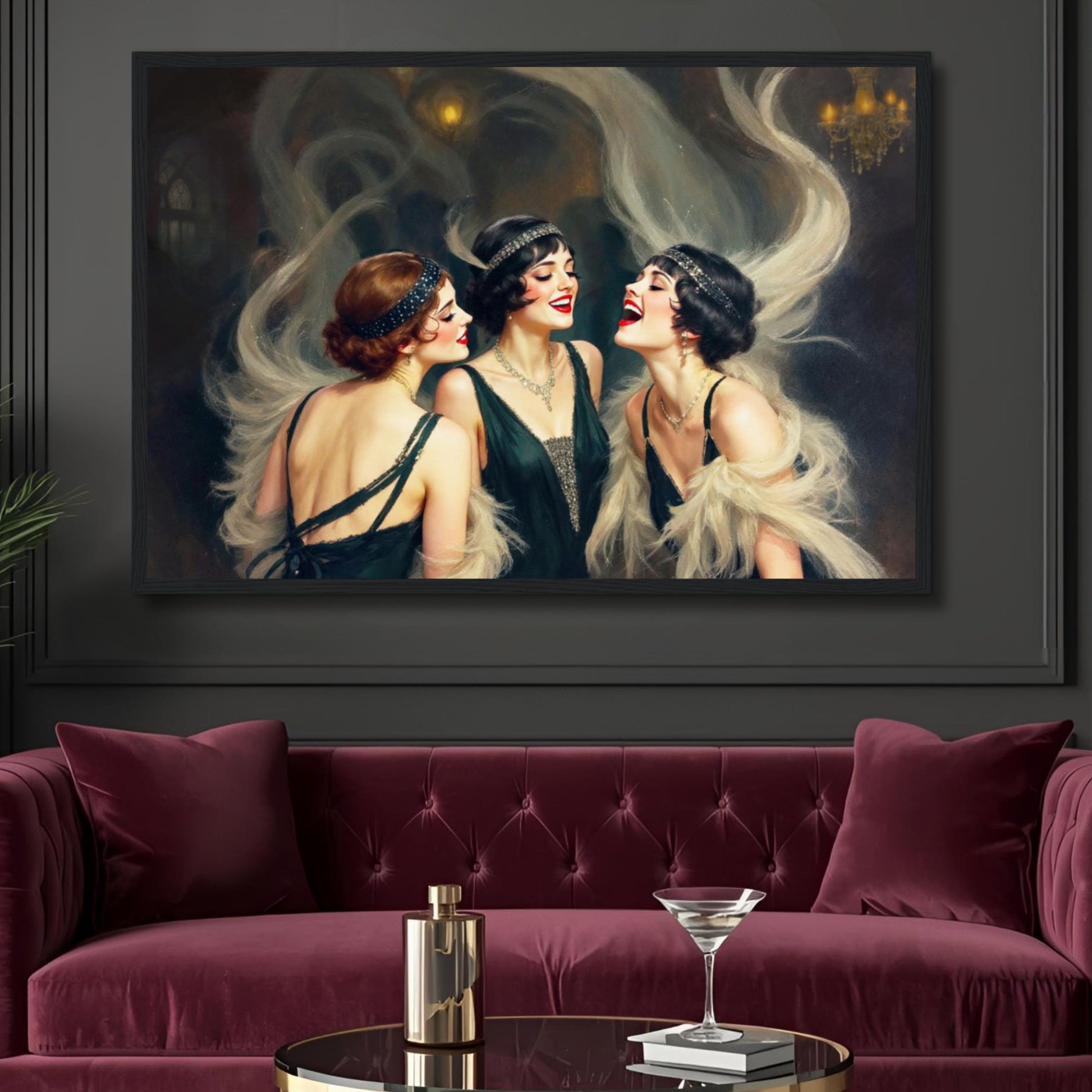 Flapper Girls Speakeasy Gatsby Art Print