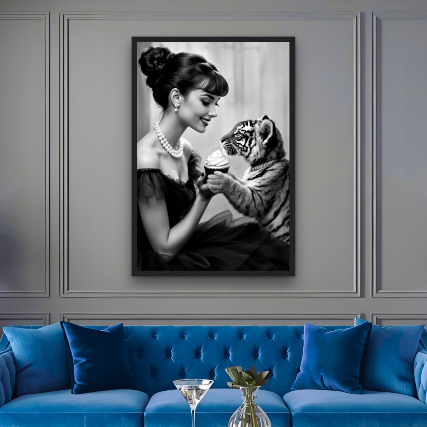 Audrey Hepburn Tiger Cub Art Print