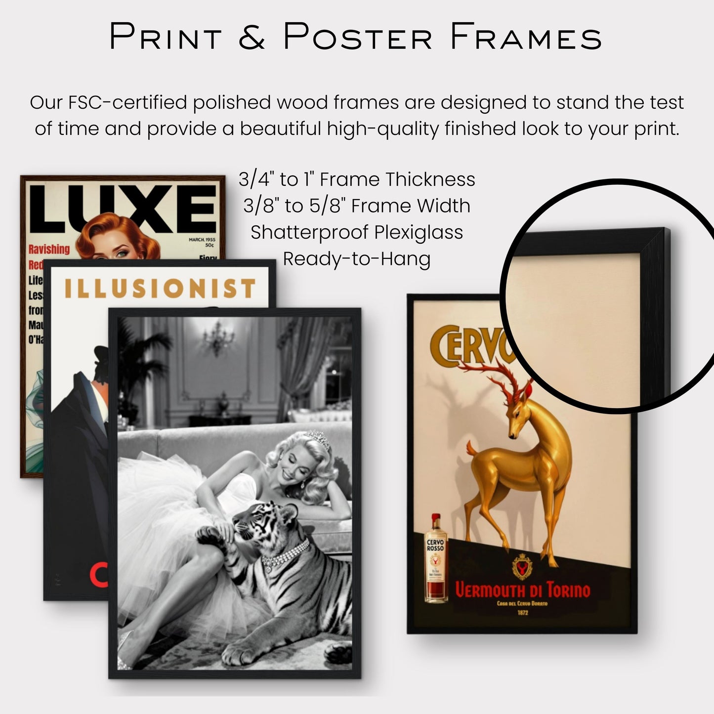 Vintage Hollywood Starlet Tiger Art Print