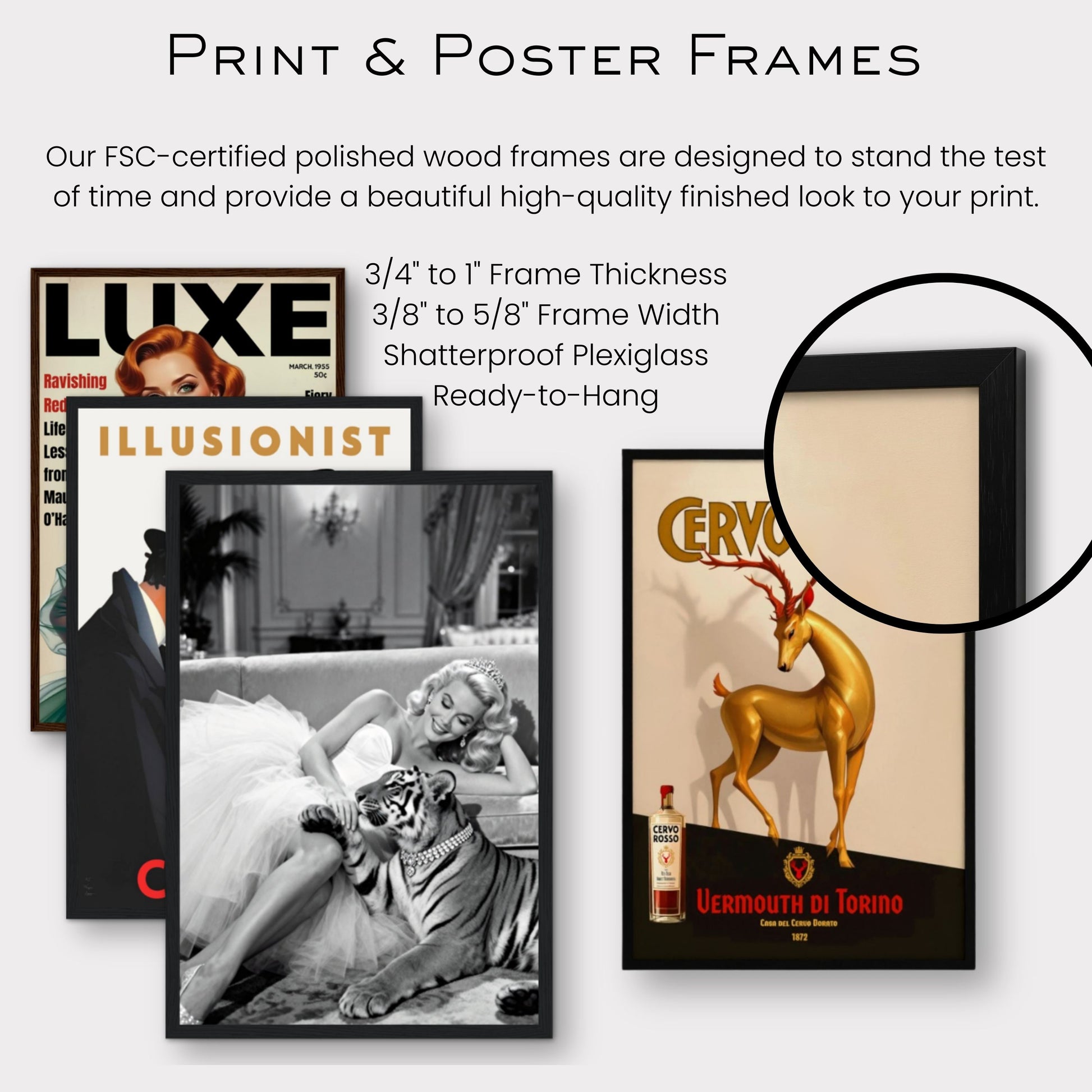 Vintage Hollywood Starlet Tiger Art Print