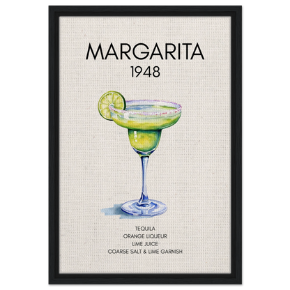 Margarita Cocktail Bar Art Print Black Wood Frame 40x60 cm 16x24″ Framed Canvas