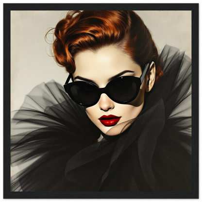 Femme Fatale Paris Runway Fashion Art Print 30x30 cm 12x12″ Museum-Quality Matte Paper Wooden Framed Poster