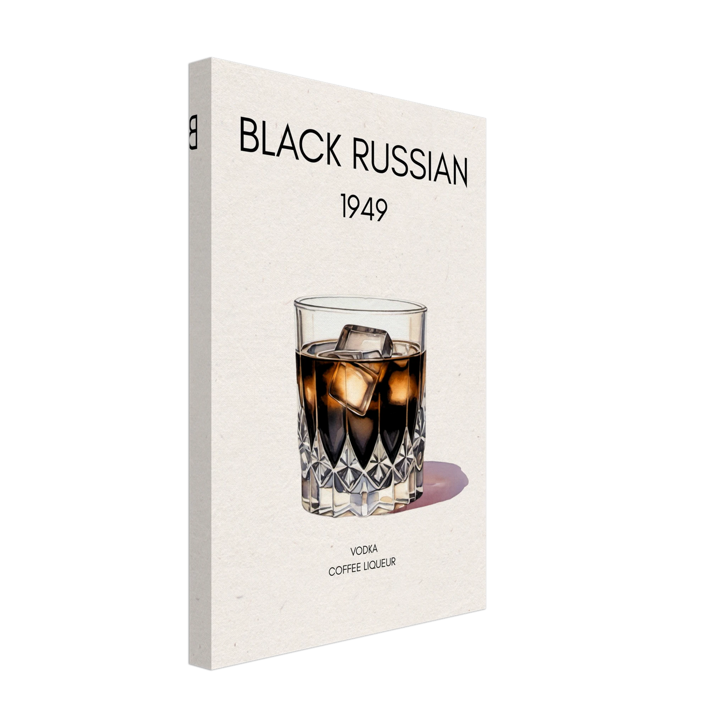 Black Russian Cocktail Bar Art Poster Print No Frame 30x45 cm 12x18″ Gallery Wrapped Canvas