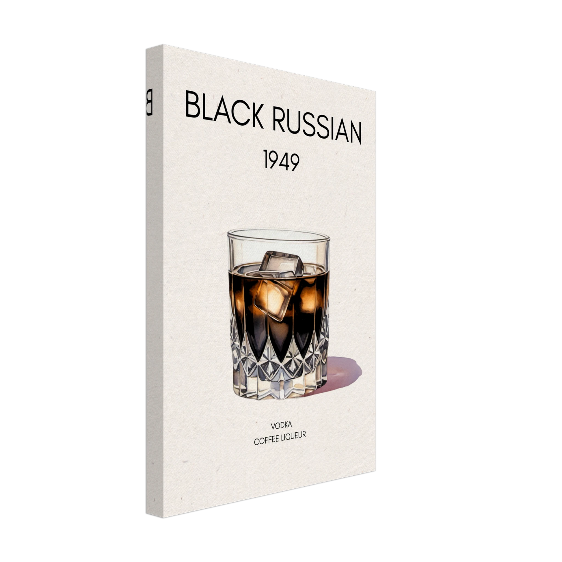 Black Russian Cocktail Bar Art Print No Frame 30x45 cm 12x18″ Gallery Wrapped Canvas