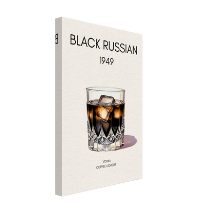 Black Russian Cocktail Bar Art Print No Frame 30x45 cm 12x18″ Gallery Wrapped Canvas