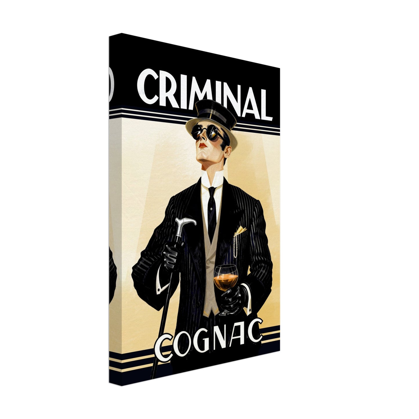 Criminal Cognac 1920s Art Deco Print 30x45 cm 12x18″ Gallery Wrapped Canvas