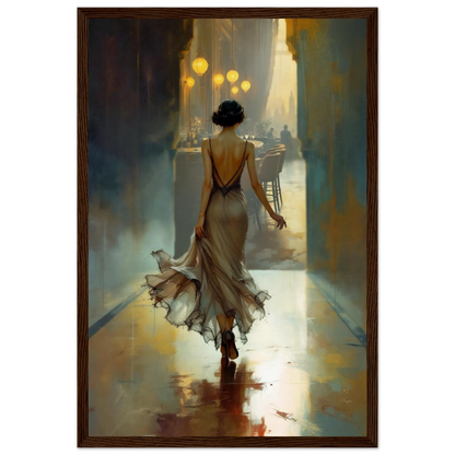 1920s Speakeasy Art Deco Flapper Print 30x45 cm 12x18″ Museum-Quality Matte Paper Wooden Framed Poster Dark Brown Wood Frame