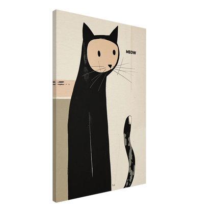 Quirky Modern Cat Art Poster Print 60x90 cm 24x36″ Gallery Wrapped Canvas No Frame