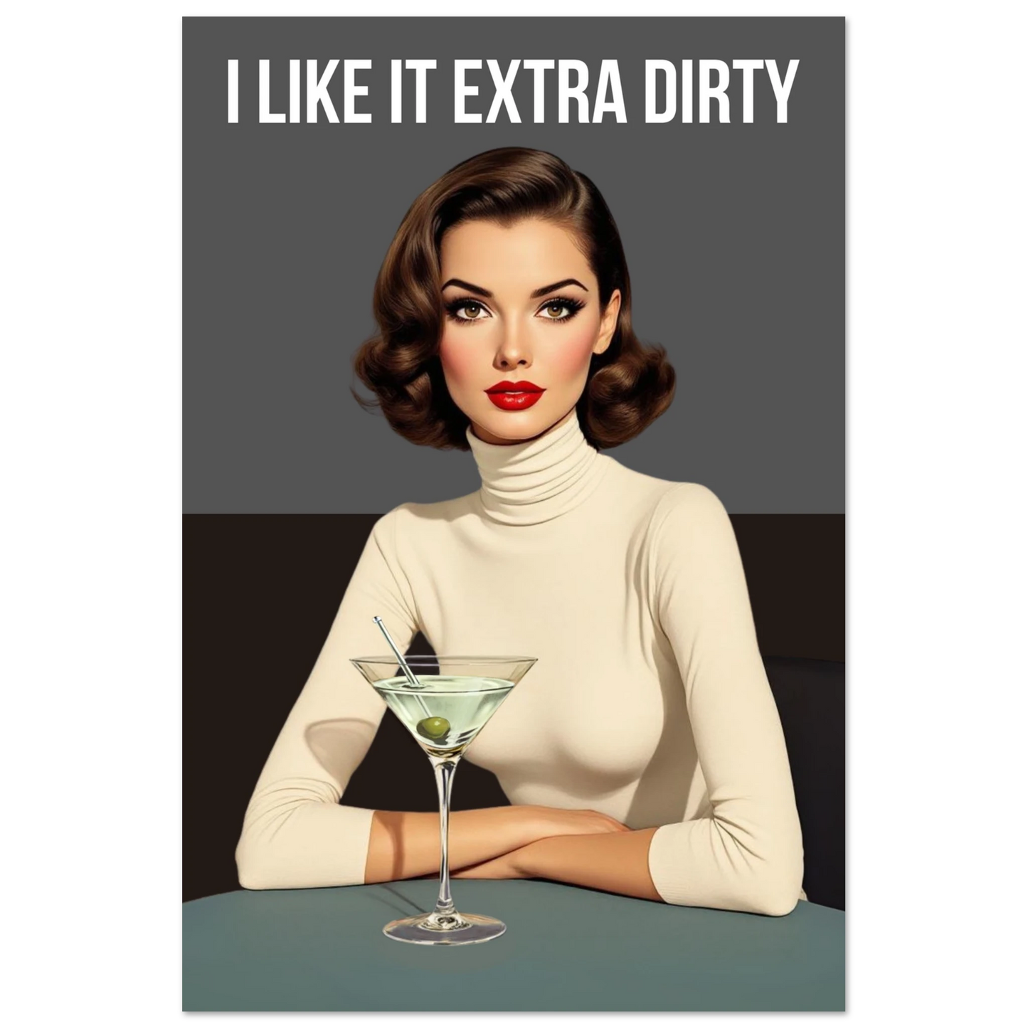 Extra Dirty Martini Cocktail Bar Art Print No Frame Classic Matte Paper Poster 60x90 cm 24x36″