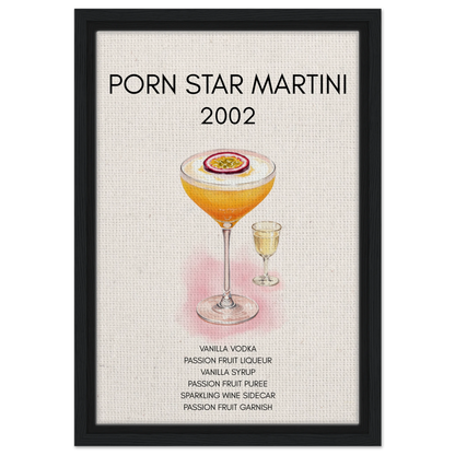 Porn Star Martini Bar Art Cocktail Print Black Wood Frame 40x60 cm 16x24″ Museum-Quality Matte Paper Wooden Framed Poster