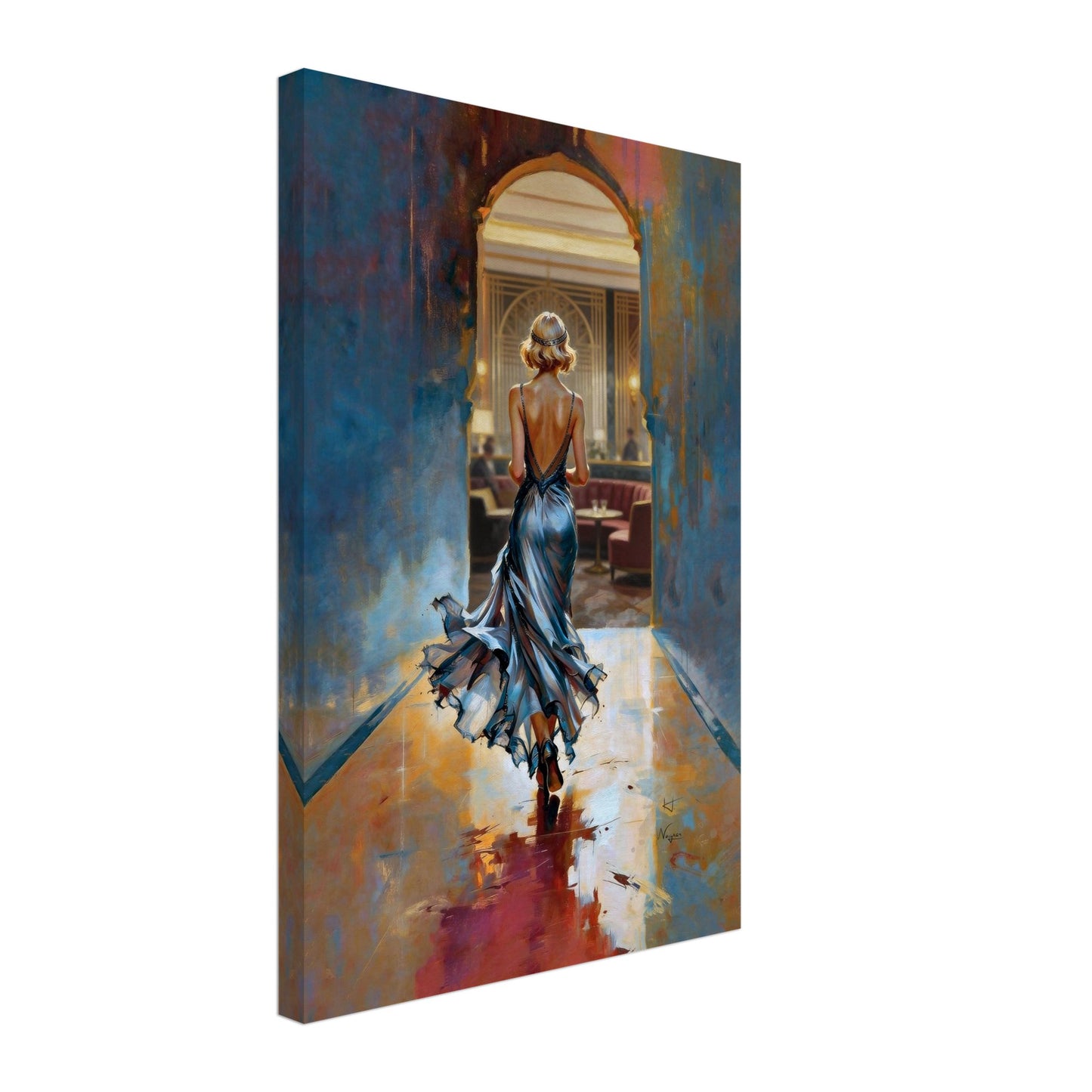 1920s Speakeasy Gatsby Flapper Art Deco Print 40x60 cm 16x24″ Gallery Wrapped Canvas No Frame