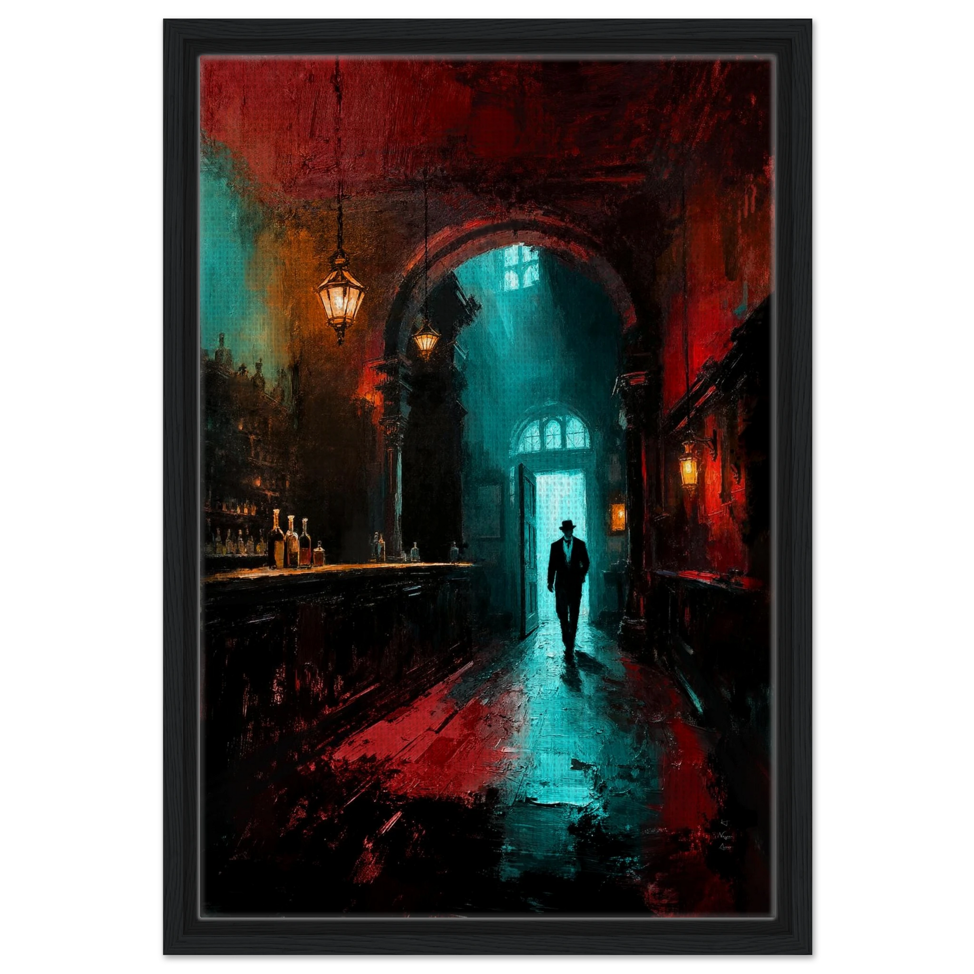 Speakeasy 1920s Bar Art Poster Print 40x60 cm 16x24″ Museum-Quality Matte Framed Poster Black Wood Frame