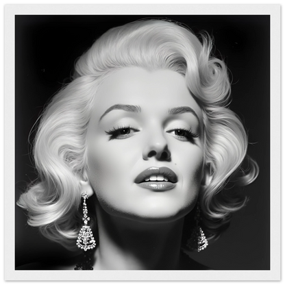 Marilynn Monroe Art Print White Wood Frame 30x30 cm 12x12″ Premium Matte Paper Wooden Framed Poster