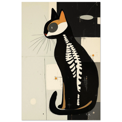 Modern Cat Skeleton Abstract Art Poster Print No Frame 60x90 cm 24x36″ Classic Matte Paper Poster