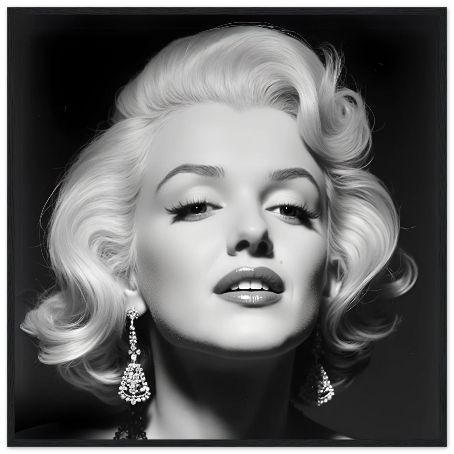 Marilynn Monroe Art Print Black Wood Frame 70x70 cm 28x28″ Premium Matte Paper Wooden Framed Poster