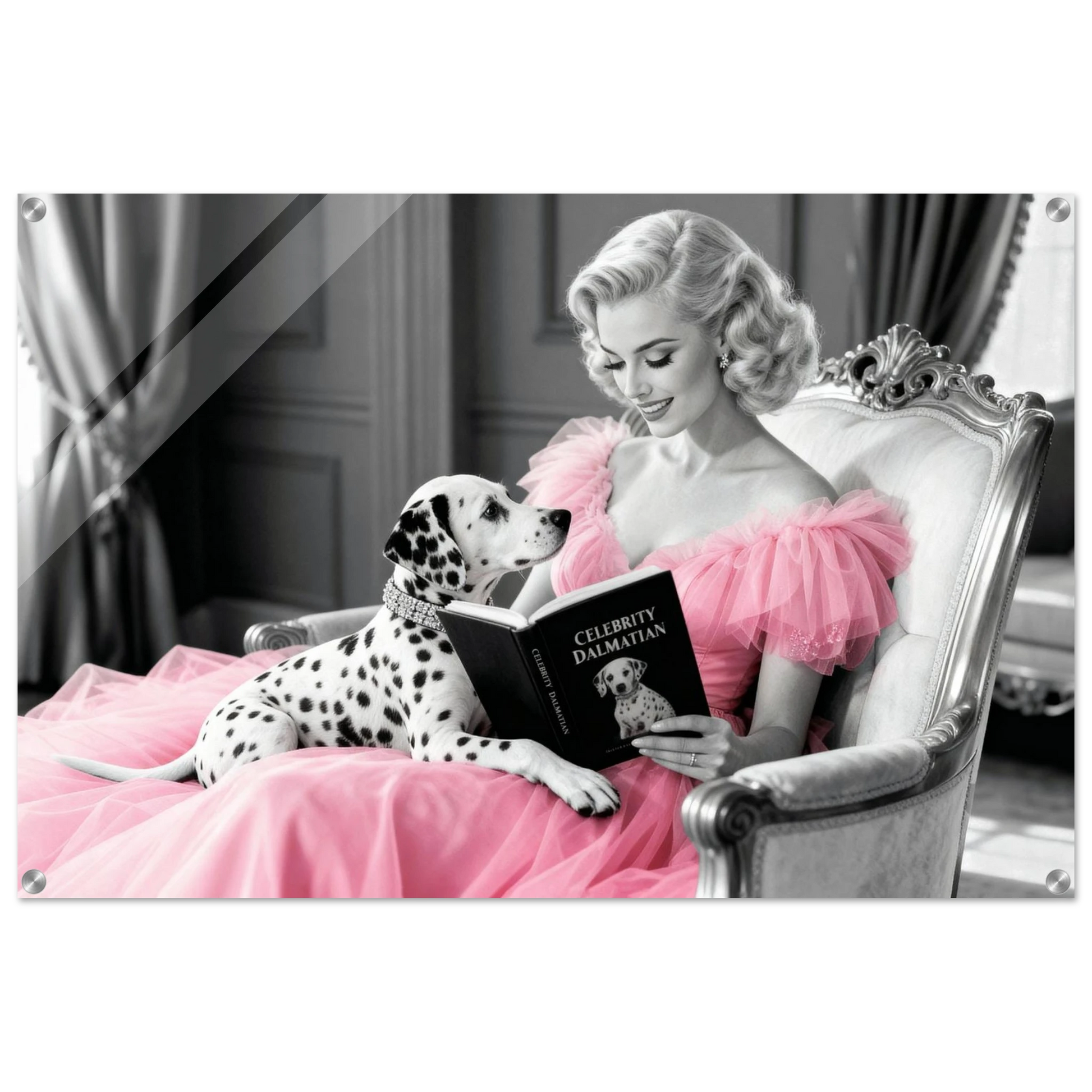 Hollywood Starlet Dalmatian Puppy Art Print 60x90 cm 24x36″ Sleek Acrylic Print
