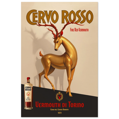 Art Deco Golden Deer Cocktail Bar Poster Print 40x60 cm 16x24″ Museum-Quality Matte Paper Poster No Frame