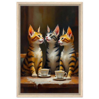 Tabby Cat Vintage Kitchen Art Print 30x45 cm 12x18″ Museum-Quality Matte Framed Poster Black Wood Frame
