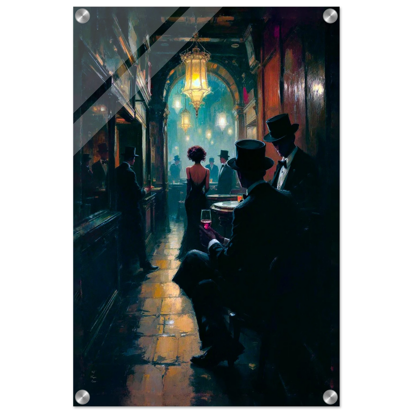 Prohibition Speakeasy Art Deco Print No Frame 40x60 cm 16x24″ Sleek Acrylic Print