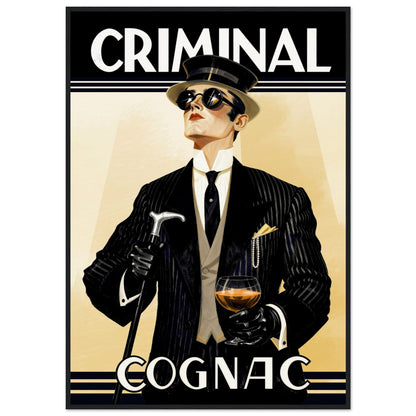 Criminal Cognac 1920s Art Deco Print 70x100 cm 28x40″ Museum-Quality Matte Framed Poster - Black Wood