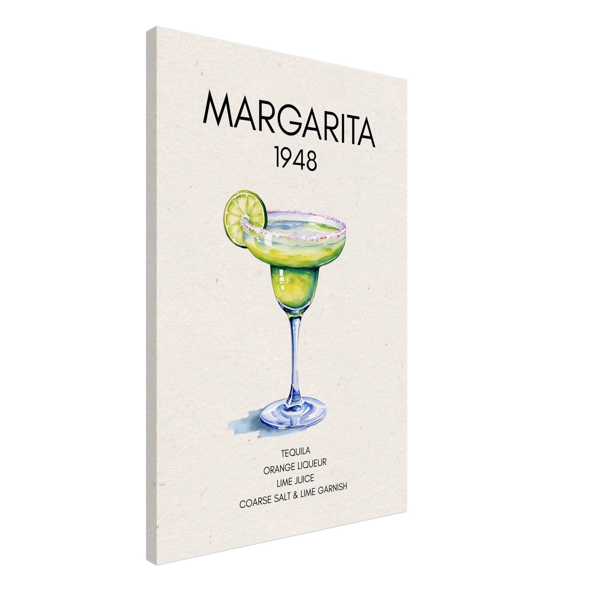 Margarita Cocktail Bar Poster Print Black Wood Frame 60x90 cm 24x36″ Premium Matte Paper Wooden Framed Poster