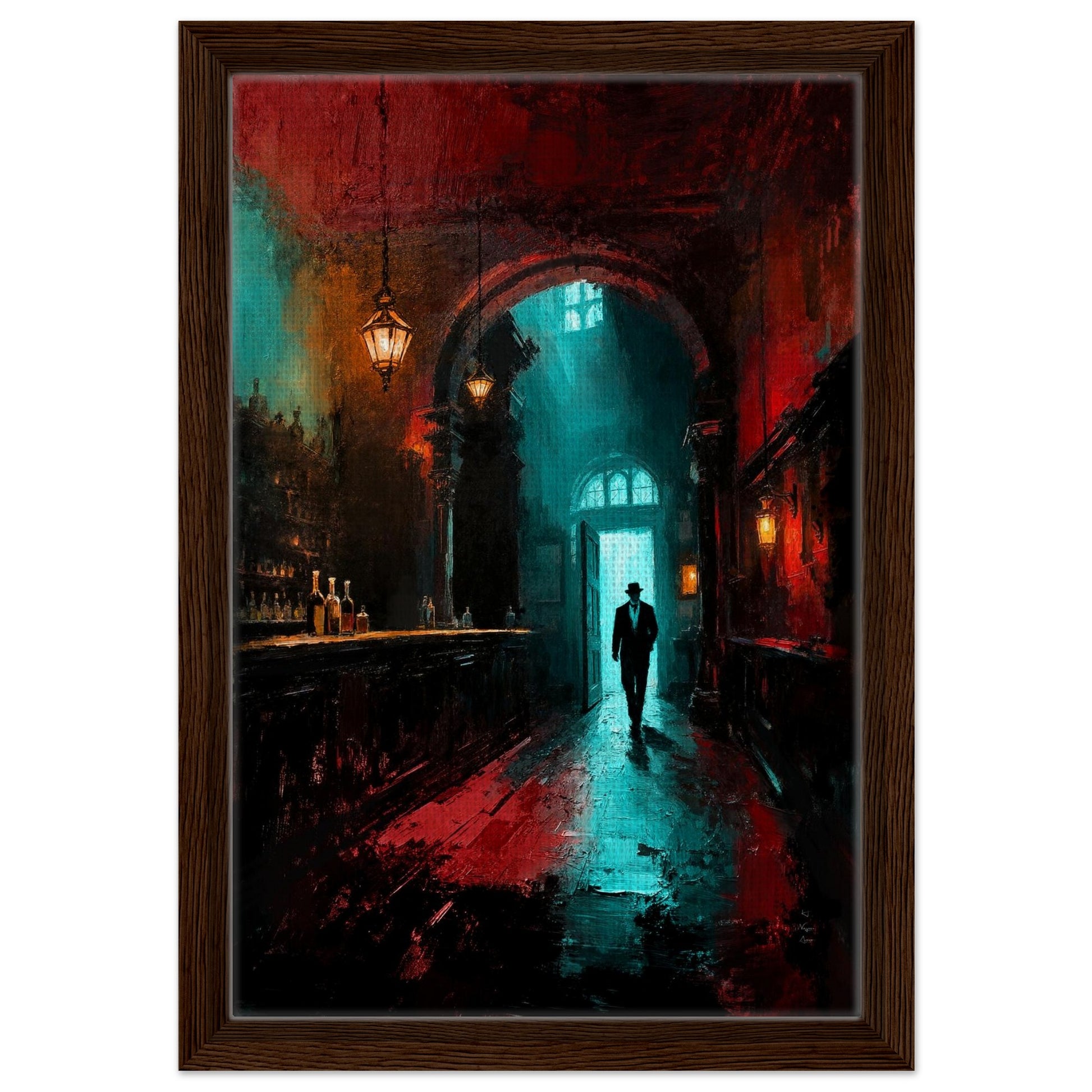 Speakeasy 1920s Bar Art Poster Print 70x100 cm 28x40″ Premium Matte Framed Poster Black Wood Frame