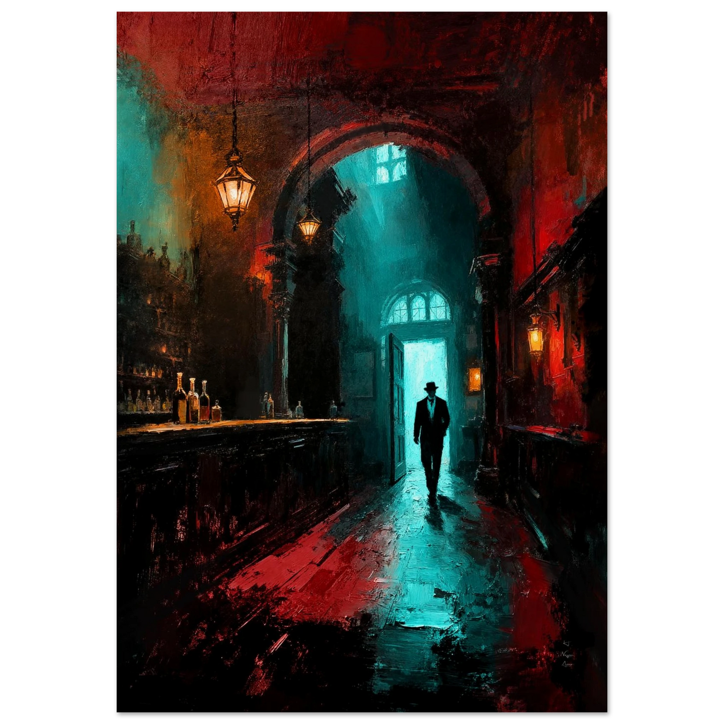 Speakeasy 1920s Bar Art Poster Print 70x100 cm 28x40″ Premium Matte Framed Poster Black Wood Frame