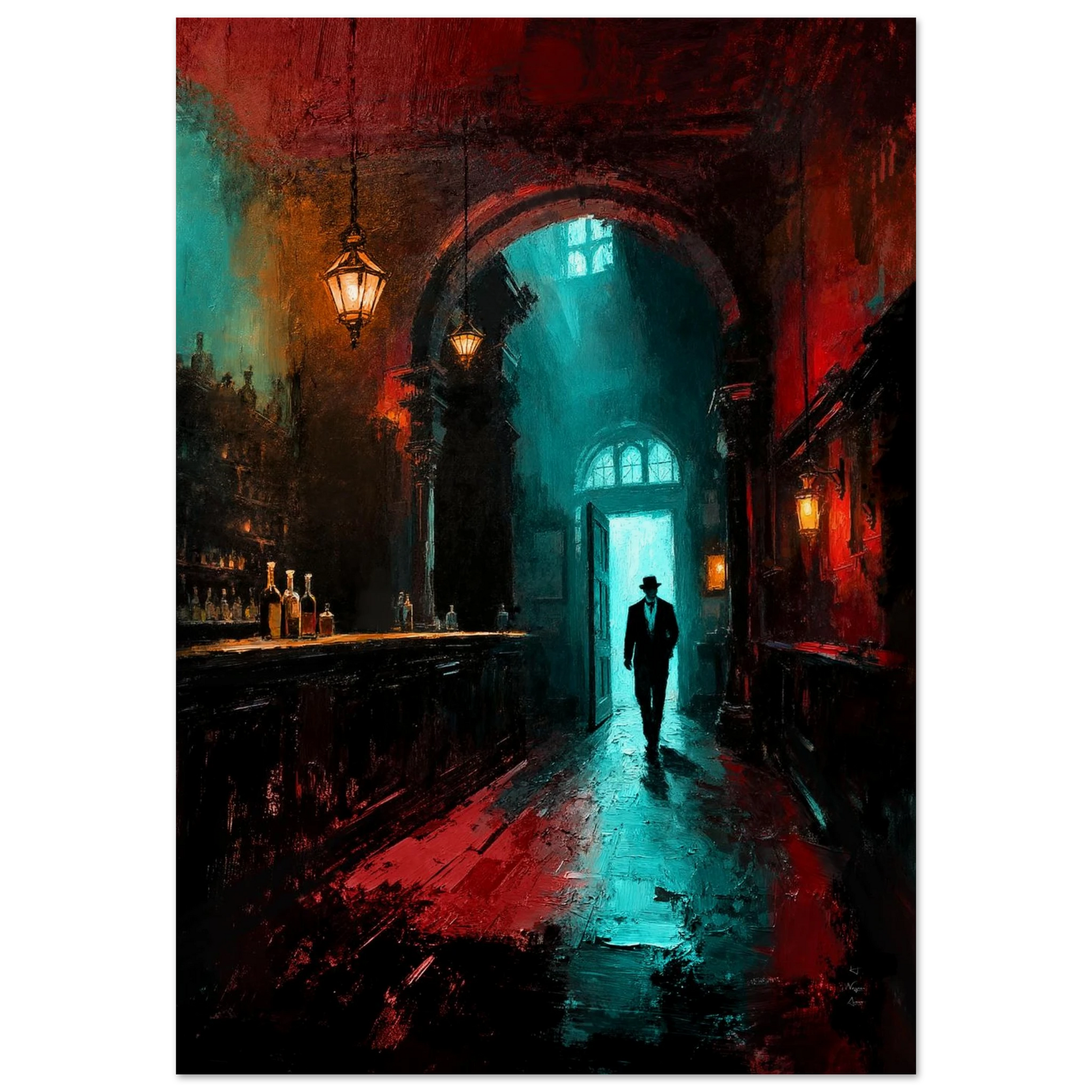 Speakeasy 1920s Bar Art Poster Print 70x100 cm 28x40″ Premium Matte Framed Poster Black Wood Frame