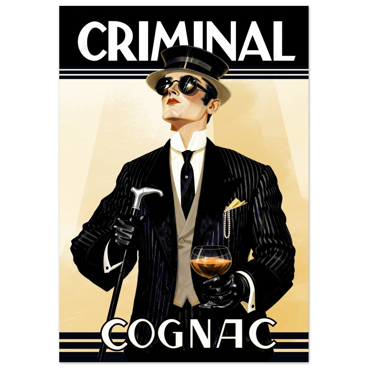 Criminal Cognac 1920s Art Deco Print 70x100 cm 28x40″ Premium Matte Poster