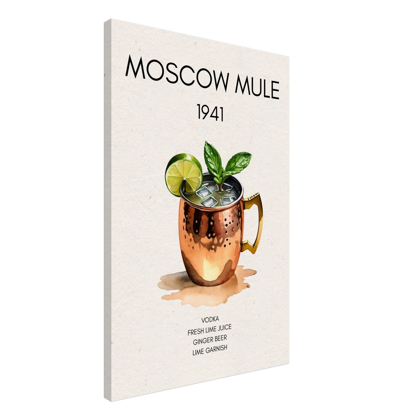 Moscow Mule Cocktail Bar Poster Print No Frame 60x90 cm 24x36″ Gallery Wrapped Canvas