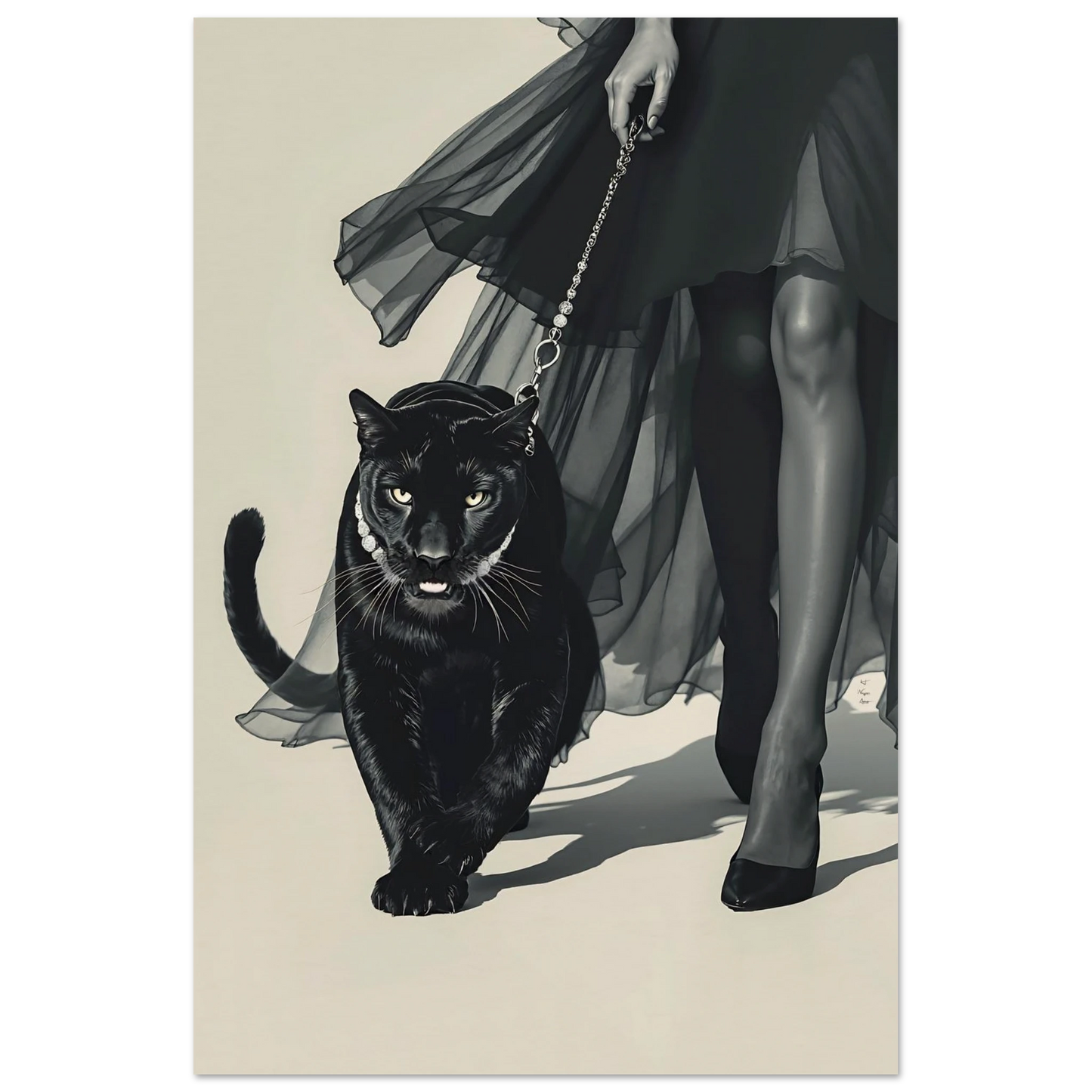 Retro Fashion Model Panther Art Print No Frame 30x45 cm 12x18″ Museum-Quality Matte Paper Poster