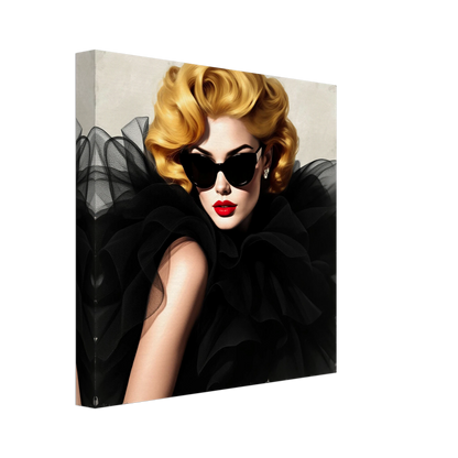 Paris Avant-Garde Retro Fashion Model Art Print 30x30 cm 12x12″ Gallery Wrapped Canvas