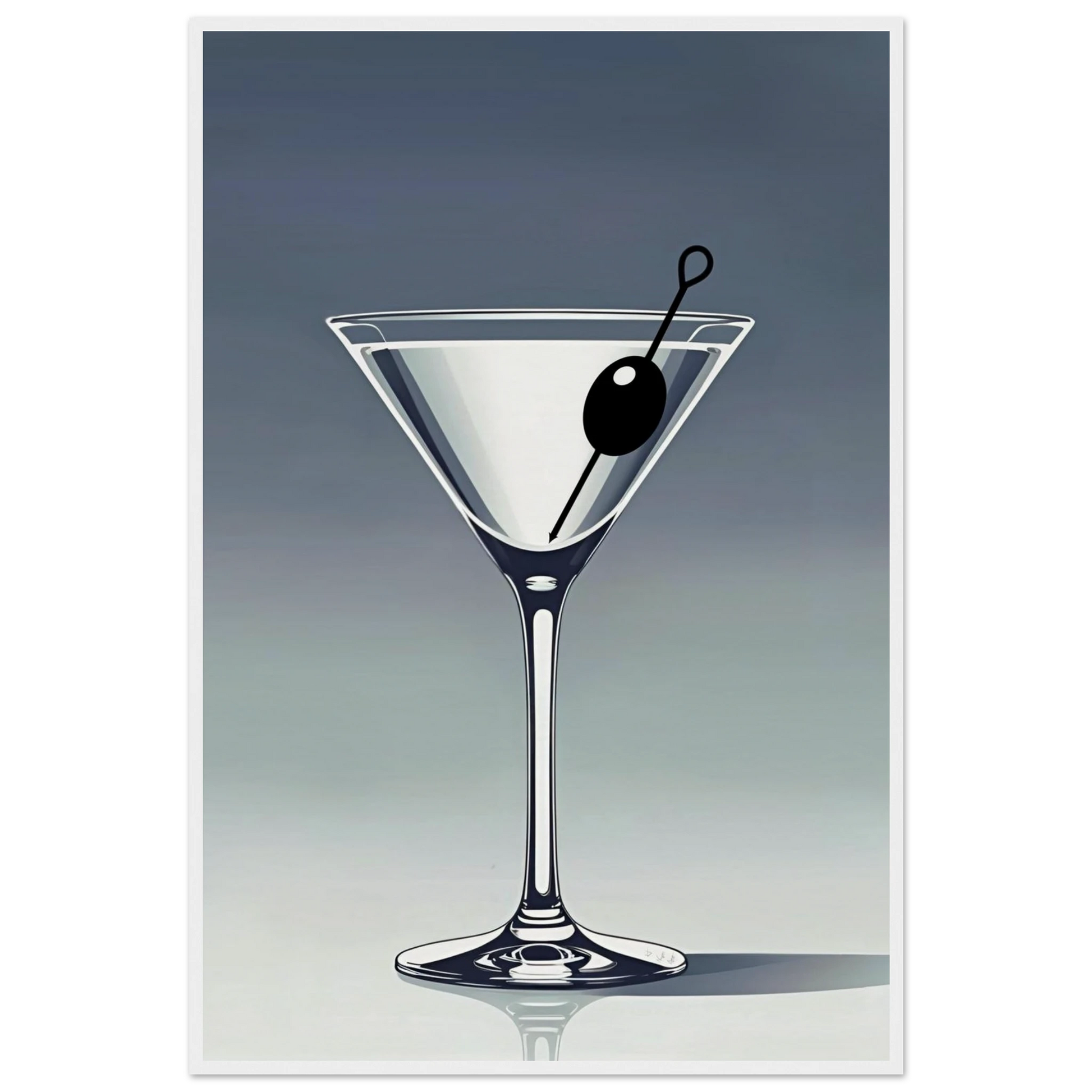 Retro Martini Lounge Cocktail Bar Art Print 60x90 cm 24x36″ Museum-Quality Matte Paper Wooden Framed Poster White Wood Frame