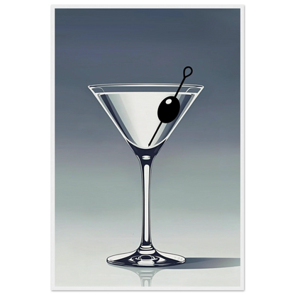 Retro Martini Lounge Cocktail Bar Art Print 60x90 cm 24x36″ Museum-Quality Matte Paper Wooden Framed Poster White Wood Frame