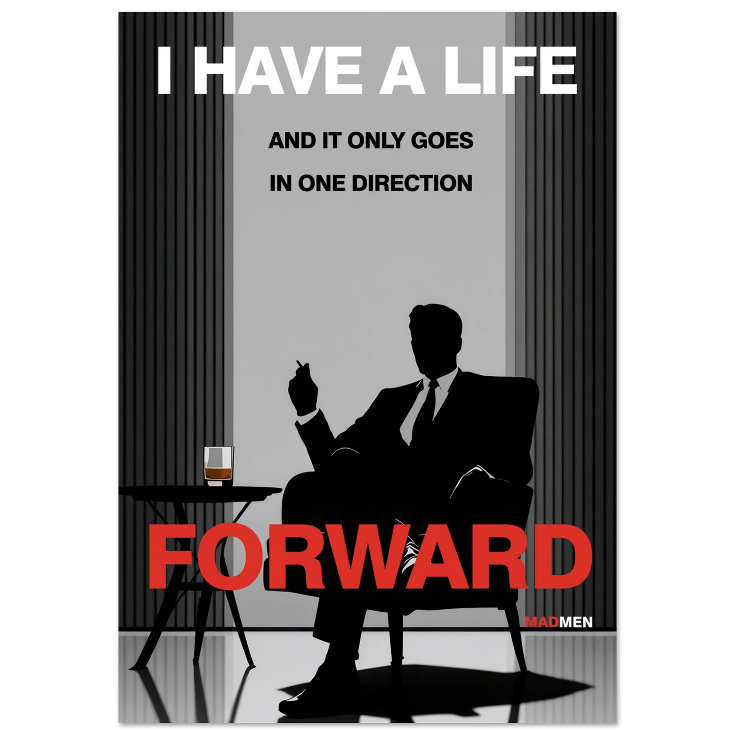 Mad Men Motivational Quote Don Draper Art Print No Frame 70x100 cm 28x40″ Premium Matte Paper Poster
