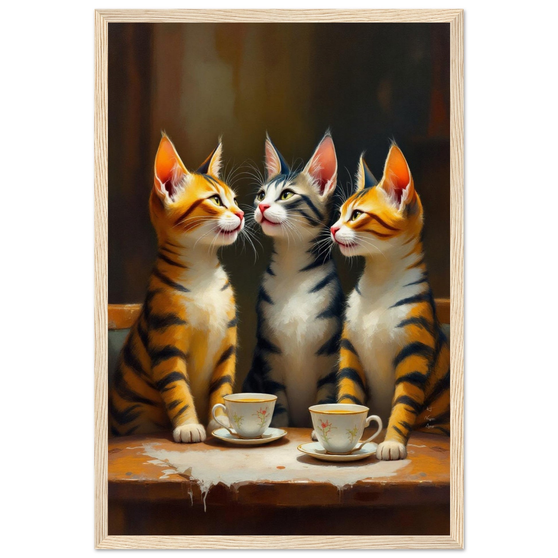 Tabby Cat Vintage Kitchen Art Print 60x90 cm 24x36″ Sleek Acrylic Print No Frame