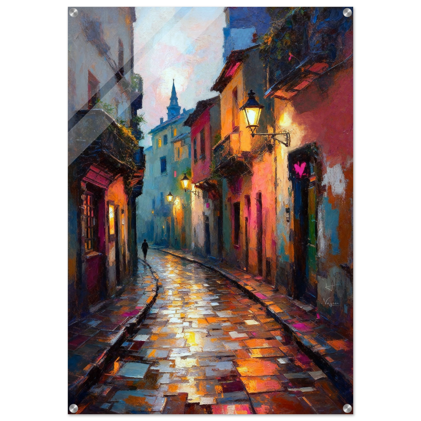 Old Europe Romantic Street Art Print 70x100 cm 28x40″ Sleek Acrylic Print No Frame