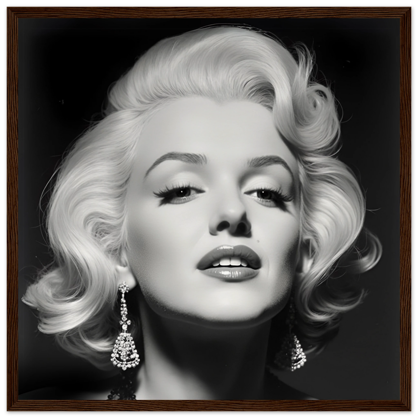 Marilynn Monroe Art Print Dark Brown Wood Frame 40x40 cm 16x16″ Museum-Quality Matte Paper Wooden Framed Poster
