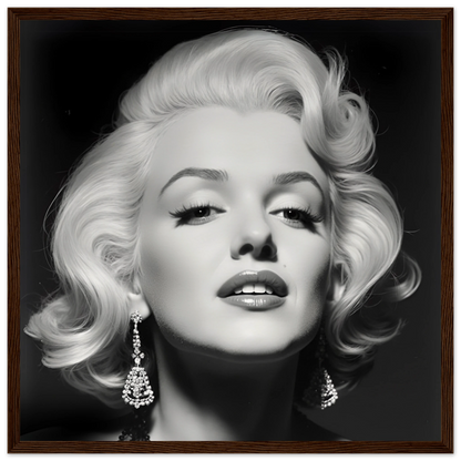 Marilynn Monroe Art Print Dark Brown Wood Frame 40x40 cm 16x16″ Museum-Quality Matte Paper Wooden Framed Poster