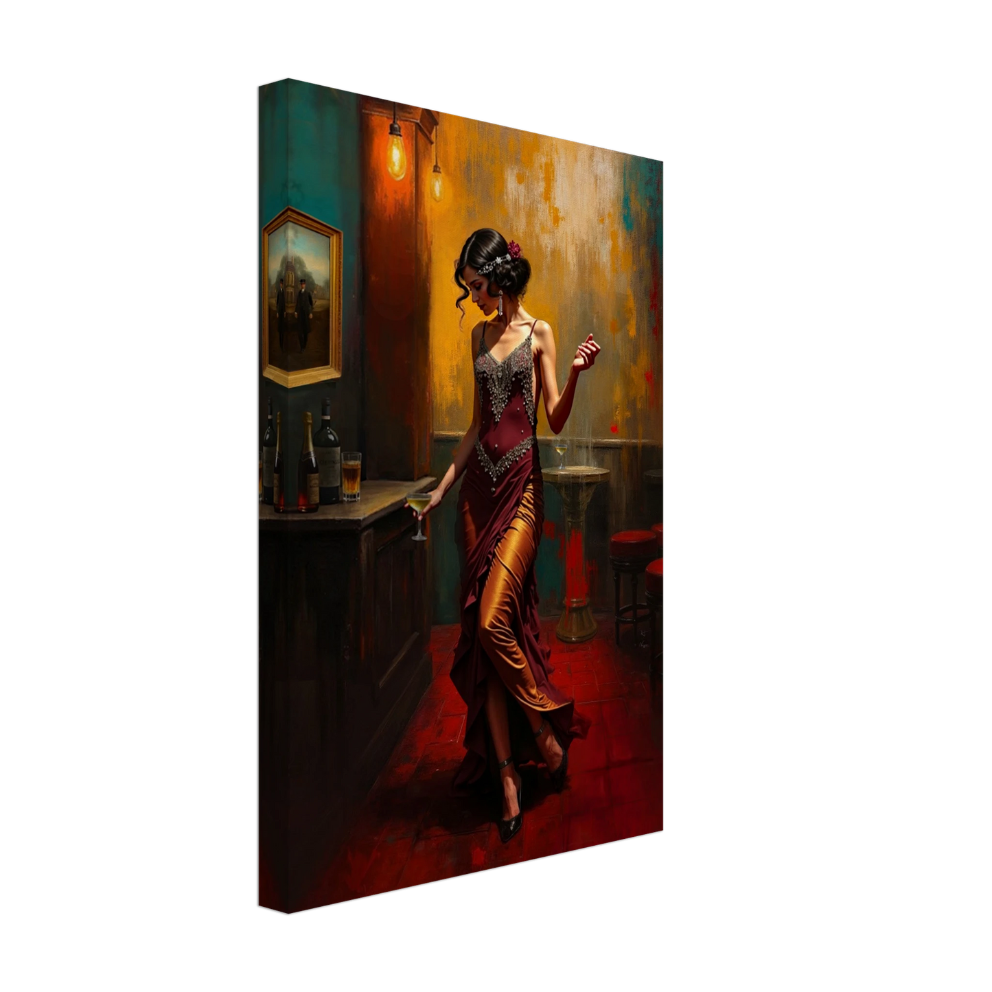 Speakeasy Flapper Art Prohibition Poster Print No Frame 30x45 cm 12x18″ Gallery Wrapped Canvas