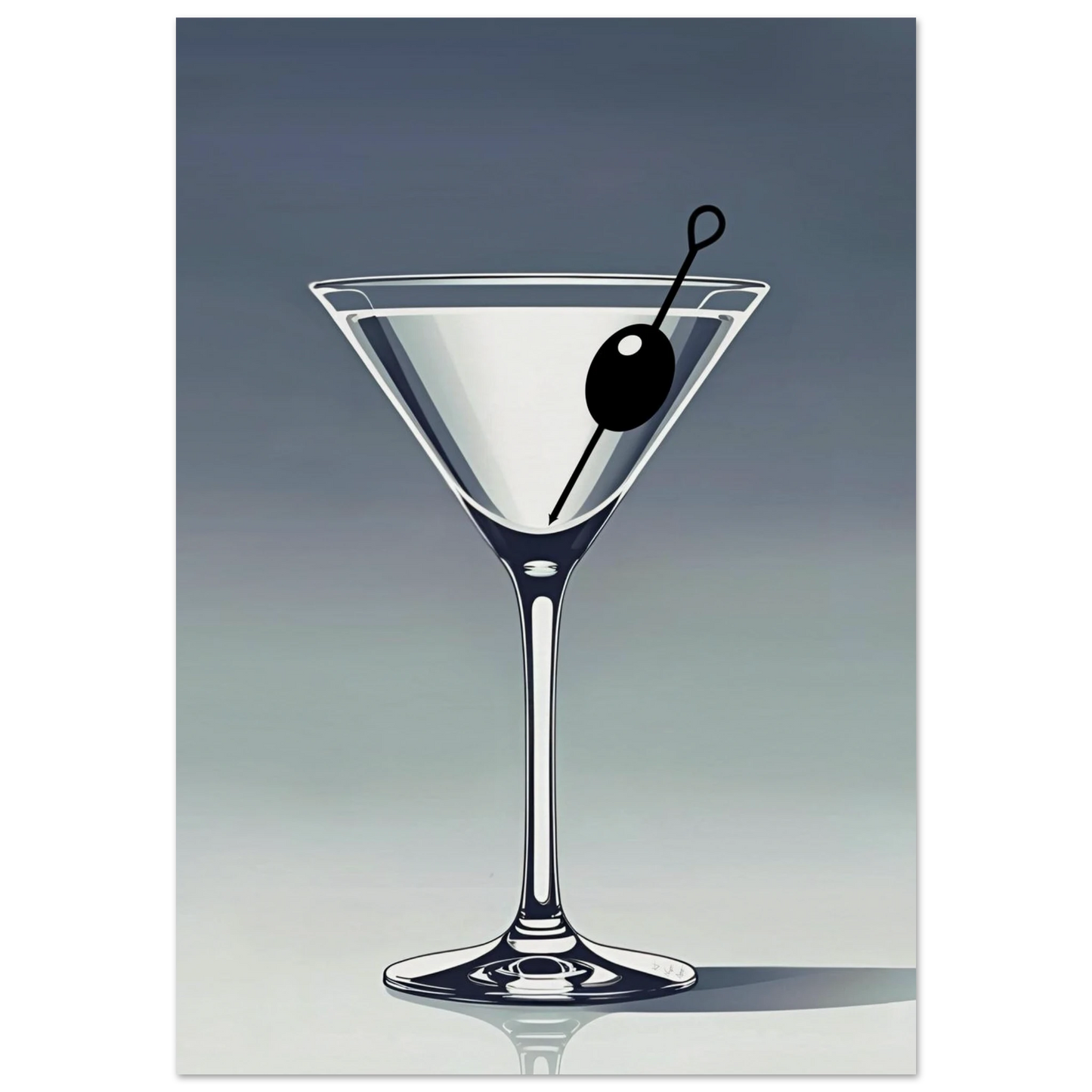 Retro Martini Cocktail Bar Art Print 70x100 cm 28x40″ Museum-Quality Matte Paper Poster No Frame