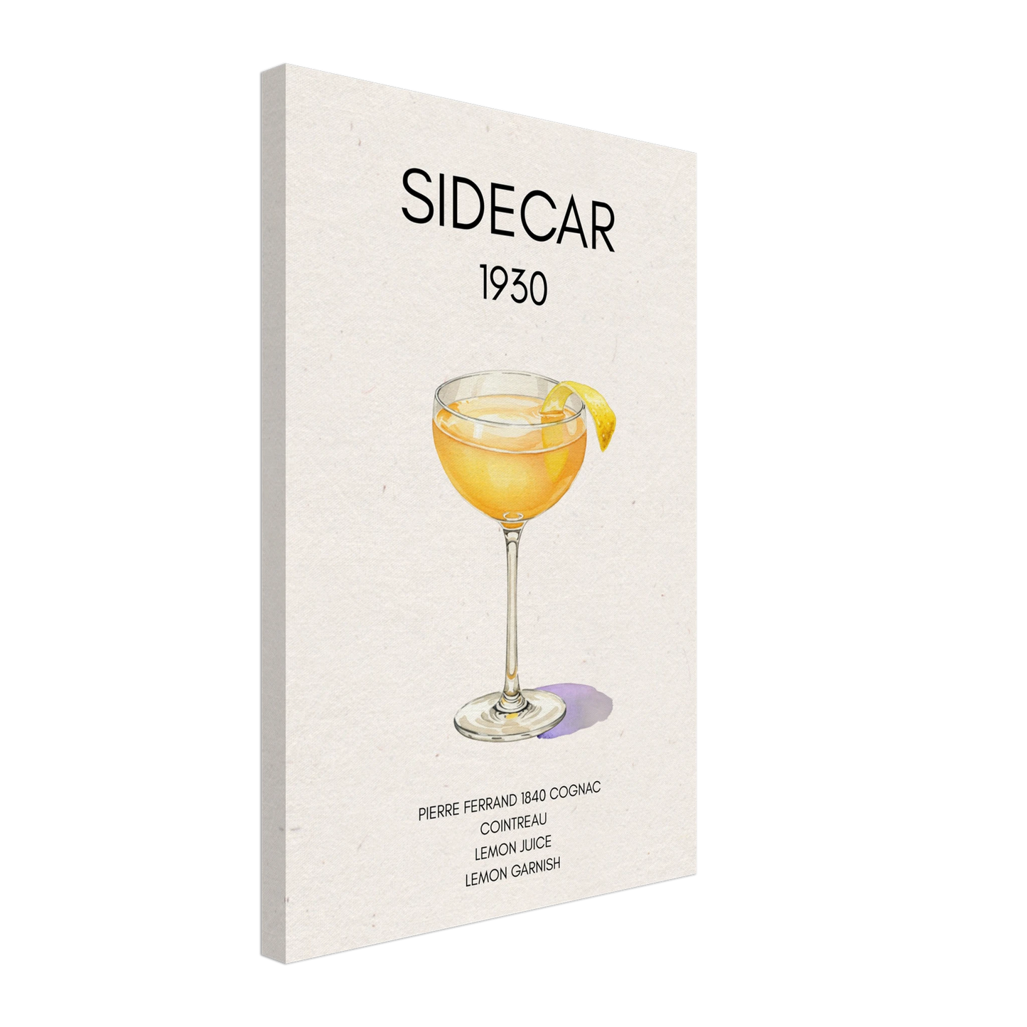 Sidecar Cocktail Bar Poster Print No Frame 40x60 cm 16x24″ Gallery Wrapped Canvas